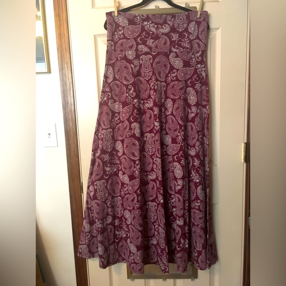 Lularoe size large maxi skirt with yoga waistband.